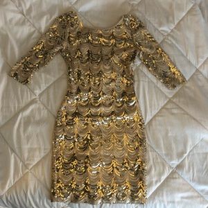 Gold fitted homecoming dress